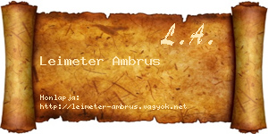 Leimeter Ambrus névjegykártya